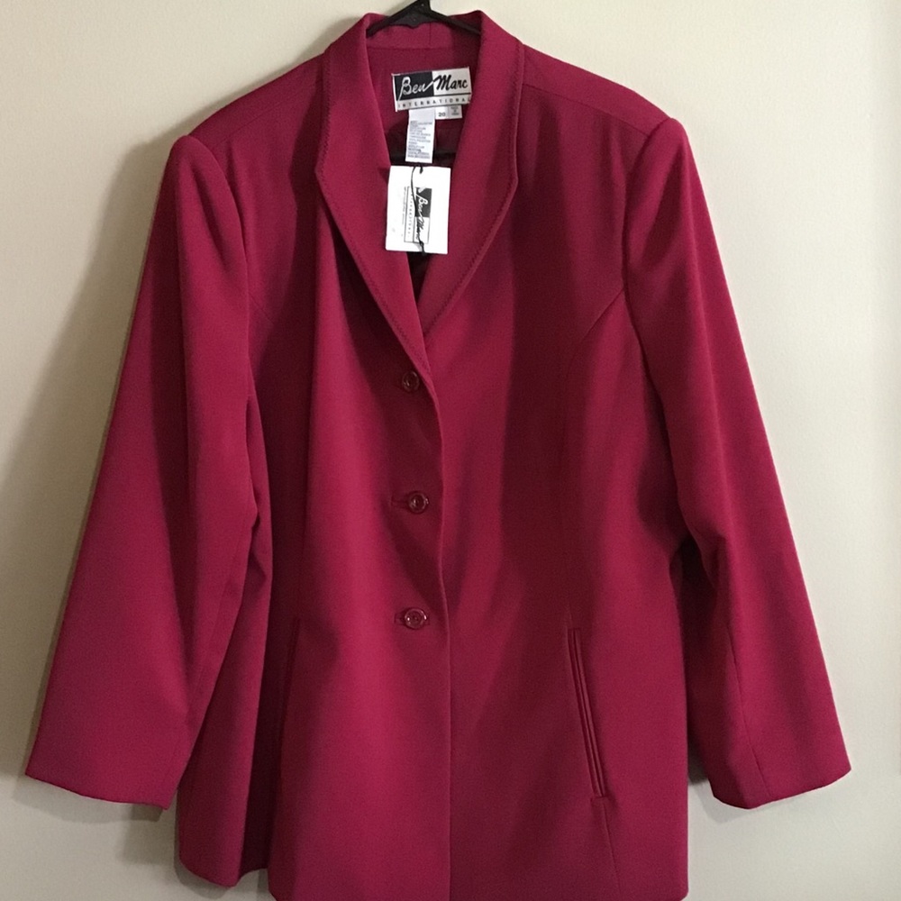 BEN MARC INTERNACIONAL RED JACKET PLUS SIZE 20